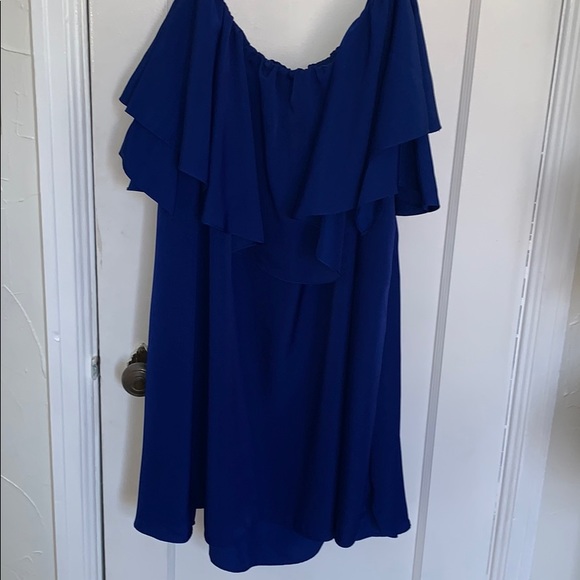Royal blue ruffle dress - Picture 1 of 6